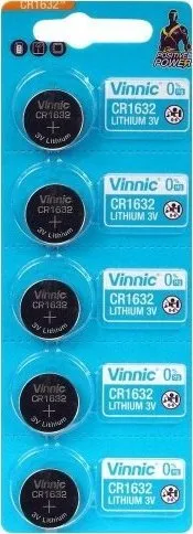 Bateri litium tip buton Vinnic CR1632, 3V, set 5 copë - 1
