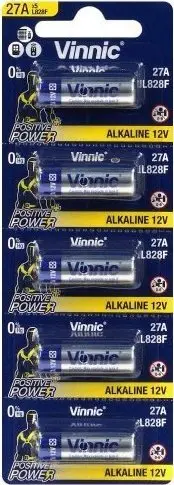 Bateri alkaline Vinnic A27, 12V, set 5 copë