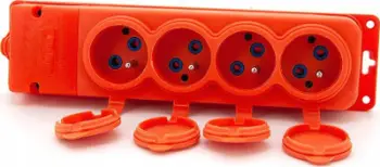Shtepshndars katërfishe ELS Elektrotechnika Bylion TRGP-4, 16A 230V, IP44, portokalli