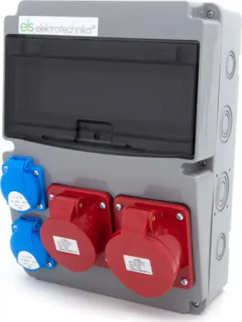Bord shpërndarës ELS Elektrotechnika 11NO211, 32A 5P, 16A 5P, IP44, i bardhë