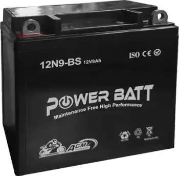 Bateri për motoçikletë Power Batt 12N9-BS, 12V 9-AH