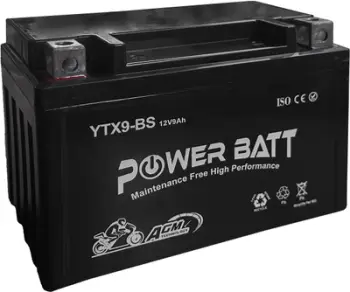 Bateri për motoçikletë Power Batt YTX9-BS, 12V 9-AH