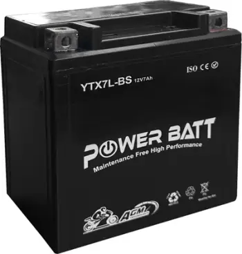 Bateri për motoçikletë Power Batt YTX7L-BS, 12V 7-AH