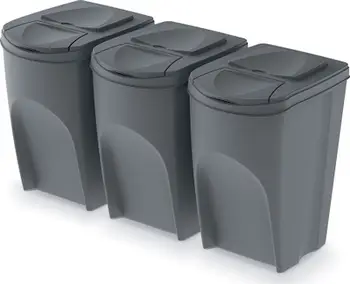 Kosh i mbeturinave SortiBox, 35 L, i hirtë