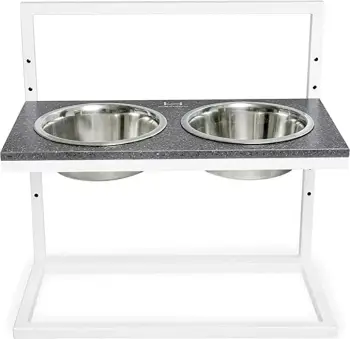 Harley &amp; Cho Feeding Station (M (42x21cm), Pepper Stone + i bardhë)