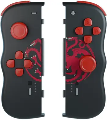Gamepad pa tela PDP TwinPads Targaryen për Nintendo Switch, sensor lëvizjeje, dridhje, i zi