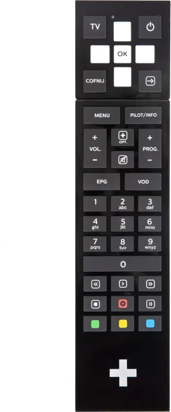 Pilot televizori RTV LP Canal Plus DSIW74, për Sagemcom Ultrabox, i zi