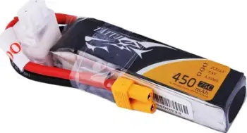 Bateri Tattu 450mAh 7.4V 75C 2S1P Long XT30
