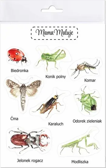 Stickerë Mama Paints Large Stickers Insects 1, 15x20 cm, shumëngjyrësh