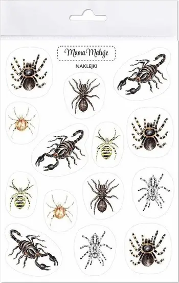 Ngjitësa edukativë Mom Paints Arachnids, set me merimanga, fletë 15x20 cm, shumëngjyrëshe