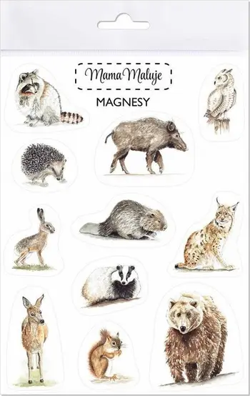 Set magnetësh mama Paints Forest Animals, kafshë pylli, 14x20 cm, shumëngjyrësh