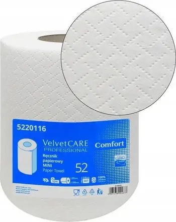 Letër kuzhine Velvet Care Mini 52 Comfort, 2-shtresore, 52m, e bardhë, 12 copë