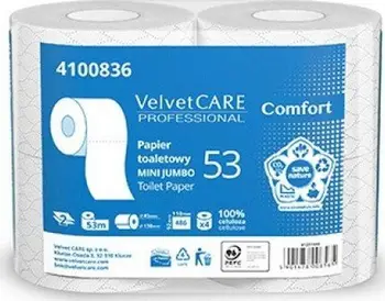 Letër higjienike Velvet Comfort, 2 shtresa, 4 cope, e bardhë