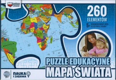 Puzzle edukative Zachem Map of the World, shumëngjyrëshe - 1