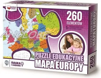 Puzzle Zachem Map of Europe (ZACH0064), 260 elemente, shumëngjyrësh