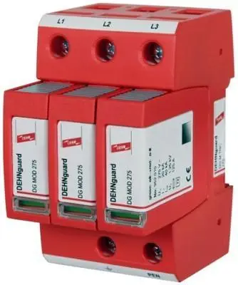 Mbrojtës shumëpolësh Dehn Surge, 230V, i kuq