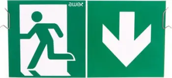 Shenja Exit AWEX ETE/PLX/PU31,PU41, e bardhë/e gjelbër