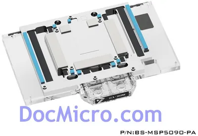 Waterblock Barrow NVIDIA RTX 5090 MSI Suprim Vanguard, ARGB, me backplate - 3