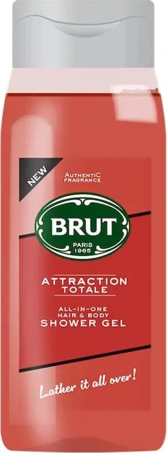 Xhel për dush dhe flokë Brut Attraction Total për meshkuj 500ml