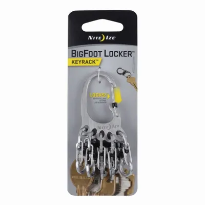 Mbajtëse çelësash Nite Ize BigFoot KeyRack, 5x karabiner MicroLock, çelik inox - 3