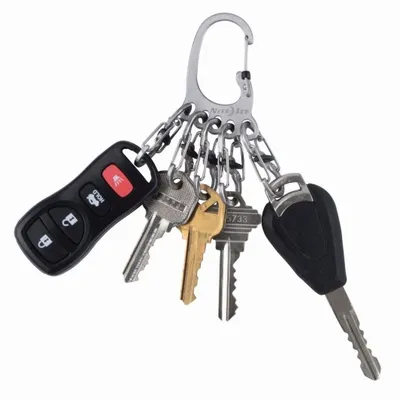 Mbajtëse çelësash Nite Ize BigFoot KeyRack, 5x karabiner MicroLock, çelik inox - 7