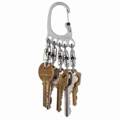 Mbajtëse çelësash Nite Ize BigFoot KeyRack, 5x karabiner MicroLock, çelik inox - 8