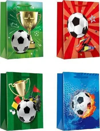 Çantë dhurate Wktorebki WK 22267L 16045, për top futbolli, letër e fortë, shumëngjyrëshe