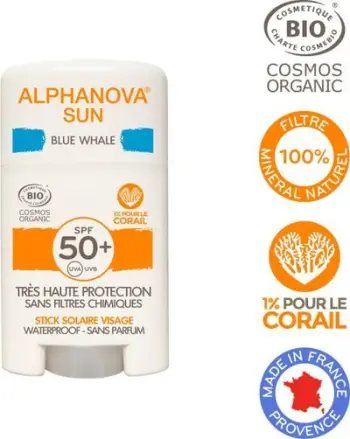 Krem mbrojtës i diellit Alphanova Sun SPF50+ Blue Whale, 12 g
