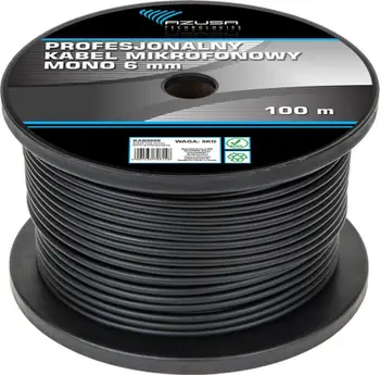 Kabllo mikrofoni Azusa Cable, mono, 6mm, profesionale