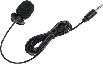 Mikrofon lavalier me kapëse, kabllo 2 m, lidhje 3.5 mm, i zi