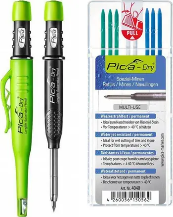 Set marker profesional Pica Dry 3030 me rimbushje 4040, grafit