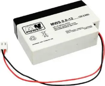 Bateri xhel MW Power Pb, 12V, 0.8Ah, e zezë