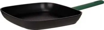 Tigan grill Kinvara, 28 x 28 cm, alumini, i zi me jeshile