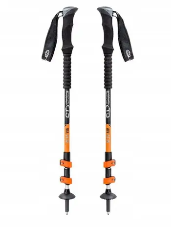 Shkop trekking Climbing Technology Alta Via, teleskopik 63-140cm, alumini, zi portokalli