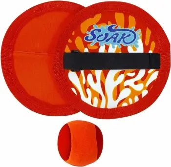 Lojë me Top dhe Raketë me Velcro Solex Sports për të gjitha moshat, e kuqe
