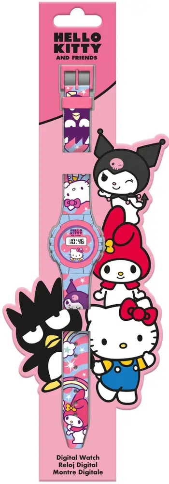 Orë dore për fëmijë Kids Licensing Hello Kitty and Friends, analoge, rrip i rregullueshëm, shumëngjyrëshe