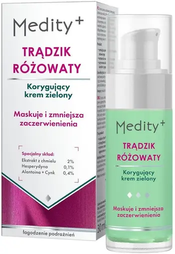 Krem korrigjues i gjelbër për femra Medity+ Rosacea Correcting Green Cream, 30ml