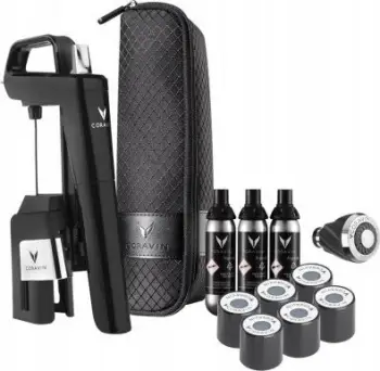 Sistem ruajtjeje vere Coravin Timeless Six Plus, me kapsula argoni, me aerator, gri metalik