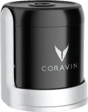 Tapë vere Coravin Sparkling, set 2 copë, për sistem ruajtjeje vere të gazuar, e zezë