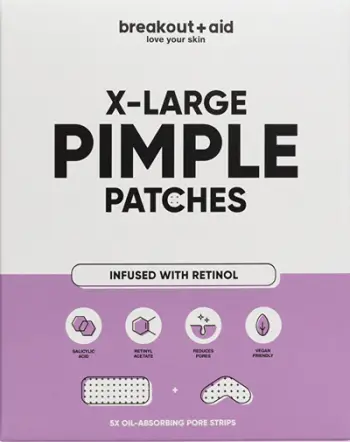 Set flasterë për fytyrë Breakout+aid X-Large Pimple Patches, 5 copë
