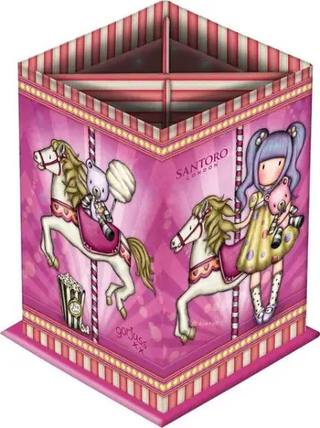 Mbajtëse lapsash Santoro London Gorjuss Fairground Carousel, 4 seksione, rozë
