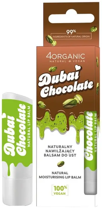 Balsam për buzë 4organic Dubai Chocolate për femra, 5g