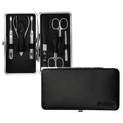 Set për manikyr Pfeilring Solingen kPF006, i zi, 7 mjete - 1