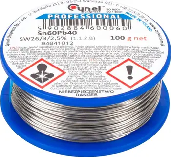 Tel saldimi Cynel Solder, 0.56mm, 100g Sn60Pb40, argjent