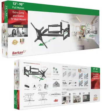 Mbajtëse muri për TV Barkan BM466XP, deri 90", 60kg, e zezë