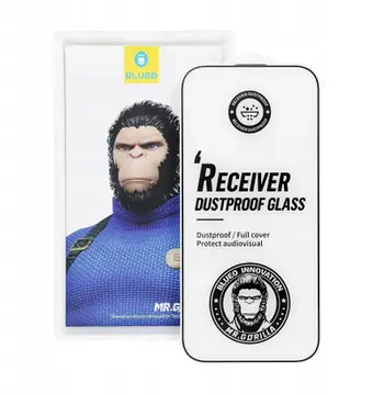 Xham mbrojtës Blueo 5D Mr. Monkey, për iPhone 17 Pro, rezistent ndaj pluhurit, i zi