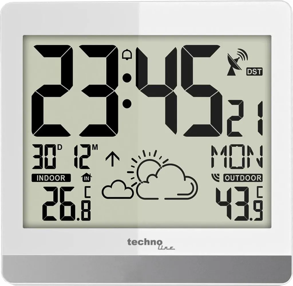 Orë digjitale muri Techno Line WS8119, parashikimi i motit, matja e temperaturës brenda dhe jashtë - 1
