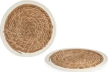 Napë tryeze BigBuy Home, 30 cm, fibra natyrale, kafe e bardhë
