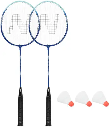 Set badminton NILS për fëmijë, 2 raketa, 3 flutura, me mbulesë