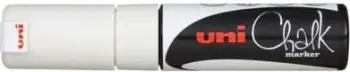 Set markera Uni Chalk PWE-8K, majë e gjerë, për tabela, të bardhë, 4 copë